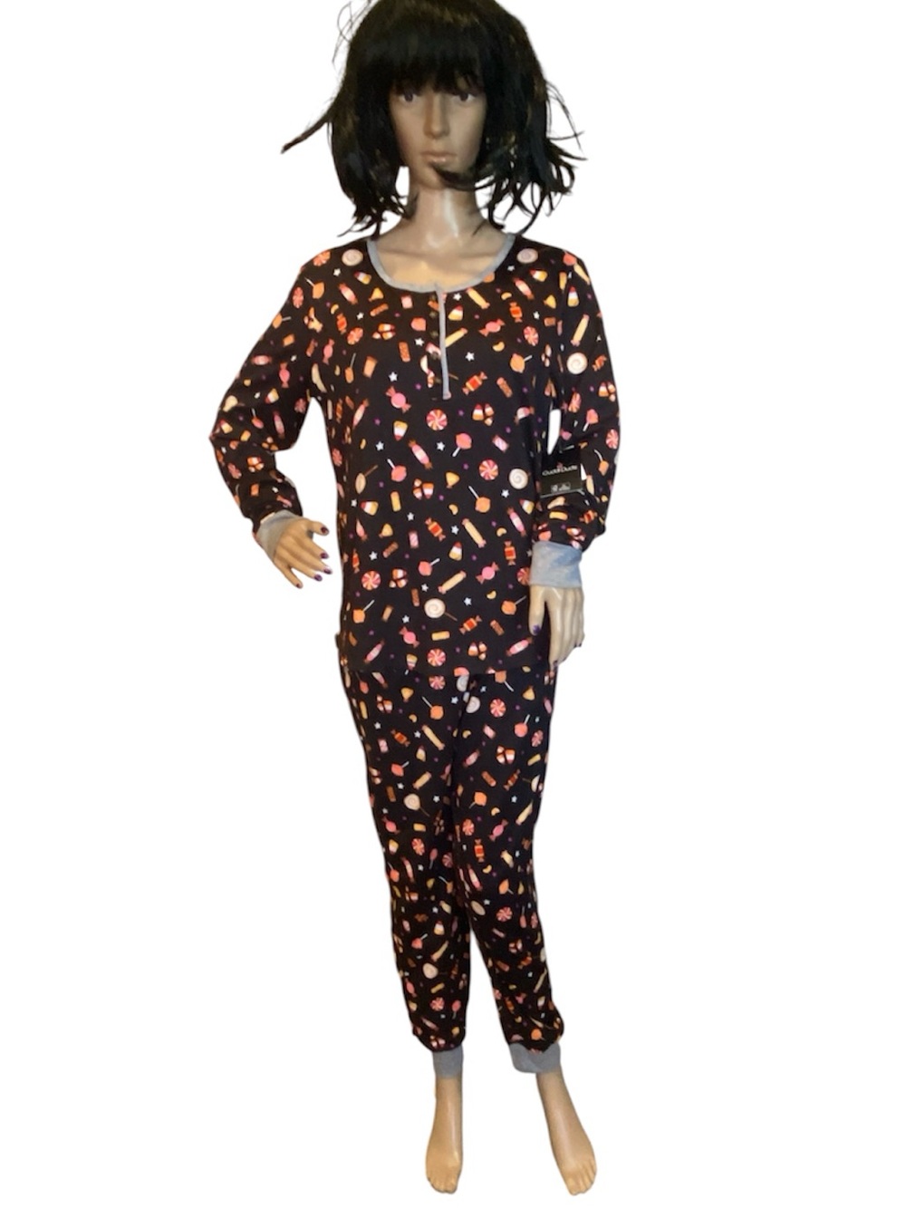 Cuddl Duds Women's 2-piece Halloween Candy Themed PJs Pajama Set Size Medium NWT